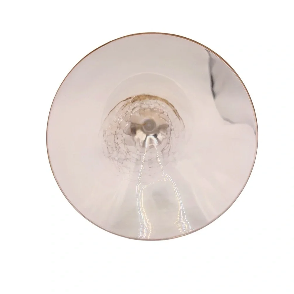 Pier 1 Blush Gold Crackle Martini Glasses Set of 4 MCM Cocktail Stemware 7.5